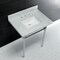 Fauceture Dreyfuss 30" Console Sink W/ SS Leg (8", 3 Hole), Marble White/ Chrome KVPB30M8SQ1ST - alternate 2